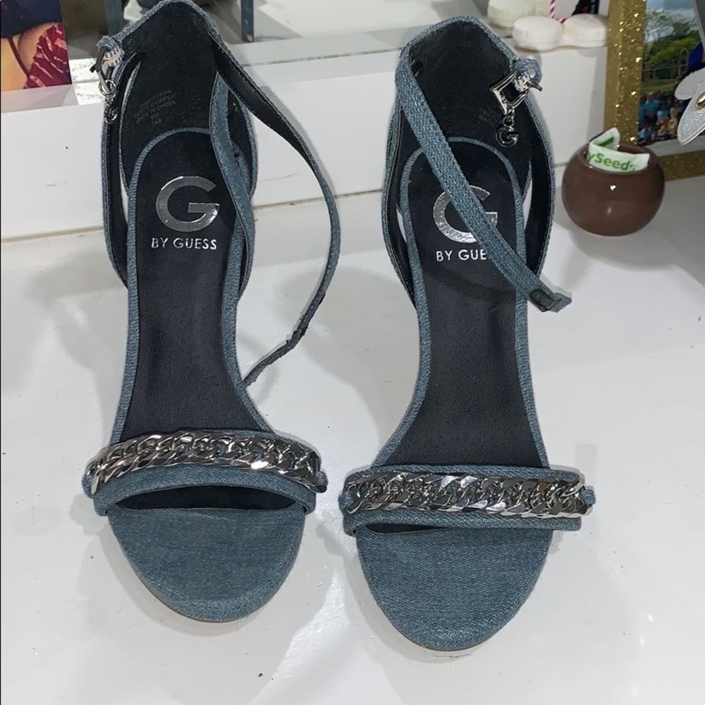 Guess no platform denim heels